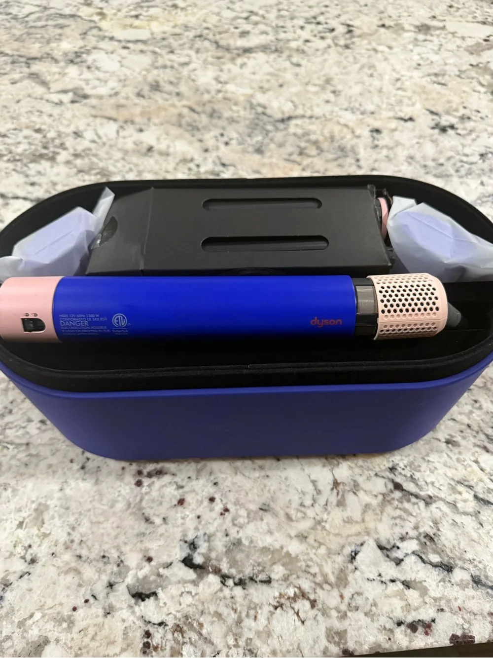 Dyson Hair Tool Set in Blue and Pink Protective Case